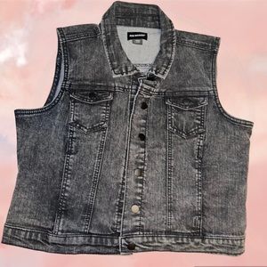 Black jean vest